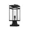 Z-Lite Nuri 1 Light Outdoor Pier Mounted Fixture, Black & Clear 596PHMS-SQPM-BK - alternate 4
